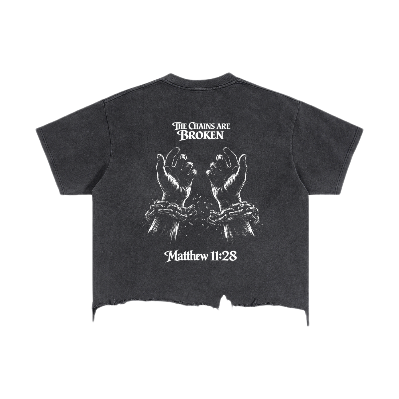 Broken Chains Distressed Tee | Faith Collection
