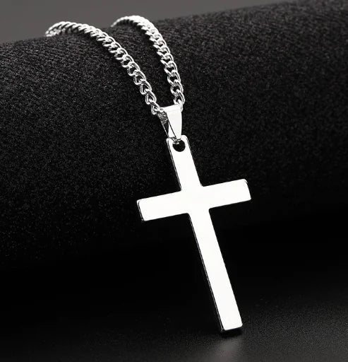 Minimalist Cross Necklace for Men, Jesus Pendant
