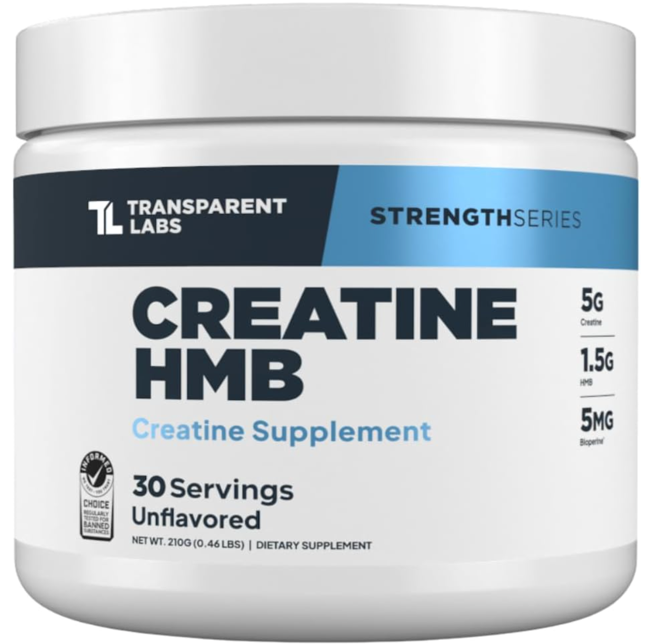 Transparent Labs Creatine HMB - Creatine Monohydrate Powder with HMB for Muscle Growth, Increased Strength, Enhanced Energy Output, and Improved Athletic Performance - 30 Servings, Unflavored