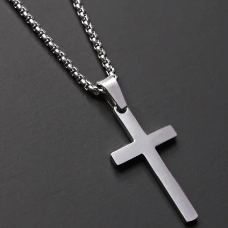Minimalist Cross Necklace for Men, Jesus Pendant