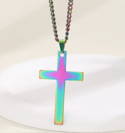 Minimalist Cross Necklace for Men, Jesus Pendant